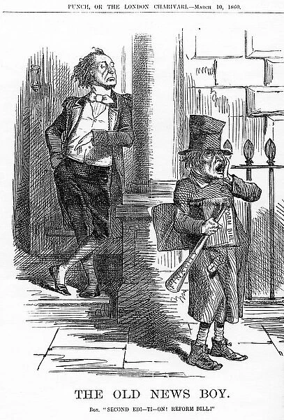 The Old News Boy, 1860 (engraving)