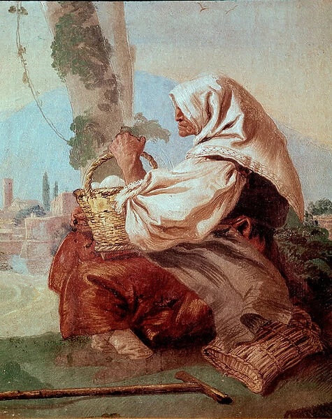Old Peasant Woman with a Basket of Eggs, from the Foresteria (Guesthouse)
