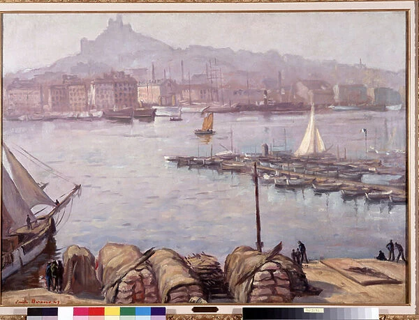 The old port of Marseille and Notre Dame de la Garde (Notre-Dame-de-la-Garde), also called the Good Mother'Painting by Emile Bernard (1868-1941) 1929 Dim