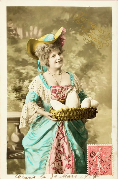 Framed Print : Old postcard / Happy Easter / Easter Egg
