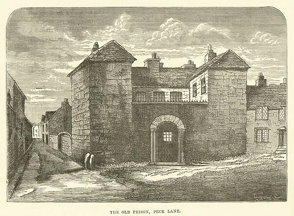 The Old Prison, Peck Lane (engraving)
