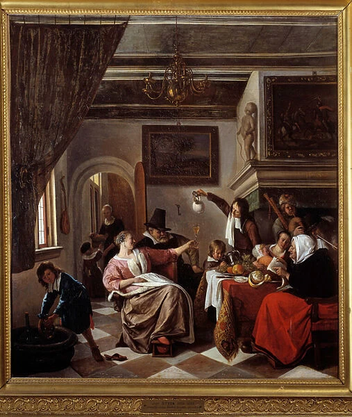 As the old sing, the little ones tweet Painting by Jan Steen (1626-1679) 1663 Sun