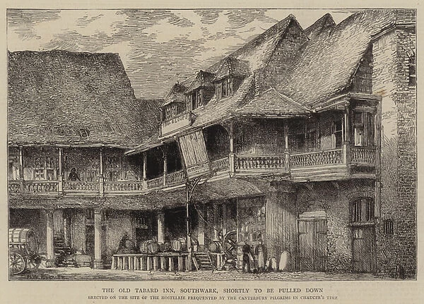 The Old Tabard Inn, Southwark, shortly to be pulled down (engraving)