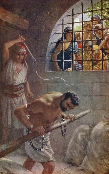 Old Testament: Samson (colour litho)