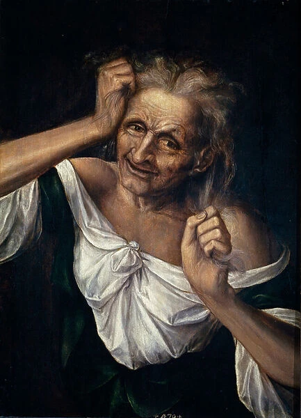 Old Woman Tearing at her Hair, 1525-30 (oil on panel)