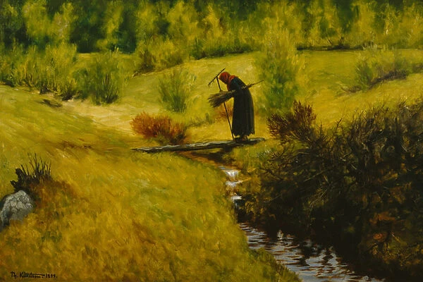 The old woman (wife) by the stream, 1899