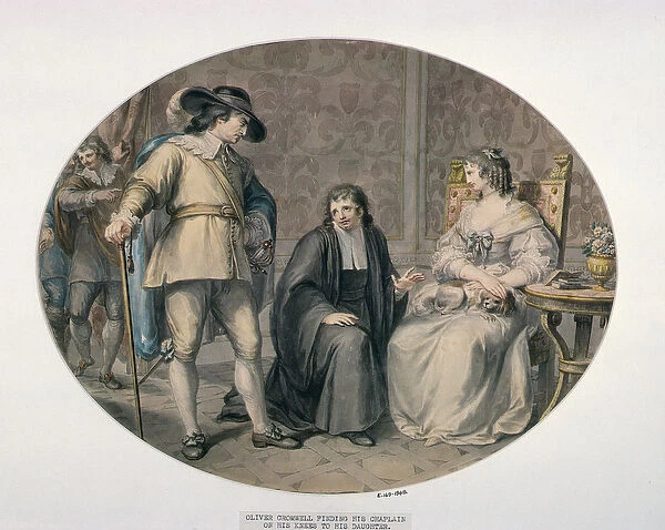 Oliver Cromwell discovering his Chaplain, Jeremiah White, on his Knees before his youngest Daughter