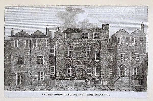 Oliver Cromwells House, Clerkenwell Close, 19th century (engraving)