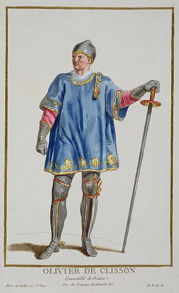 Olivier de Clisson (1332-1407) Constable of France from Receuil des Estampes