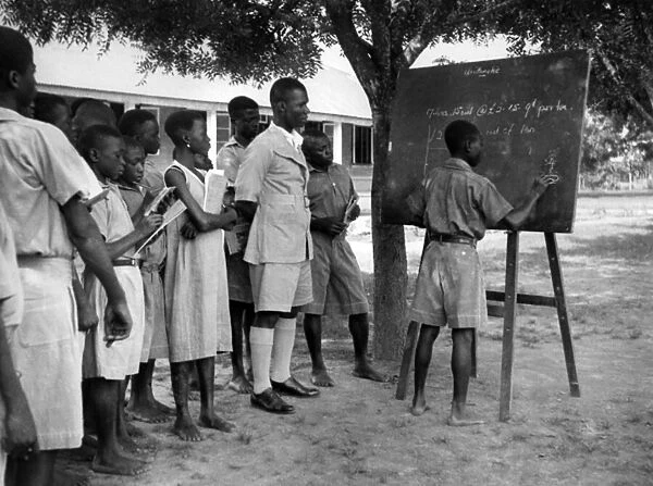Open Air Classroom, Sunyani, Ghana, c. 1950 (b  /  w photo)