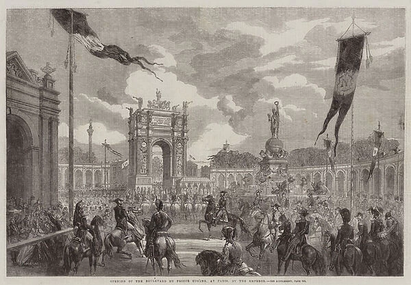 Opening of the Boulevard du Prince Eugene, at Paris, by the Emperor (engraving)
