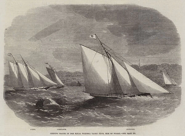 Opening Match of the Royal Victoria Yacht Club, Isle of Wight (engraving)