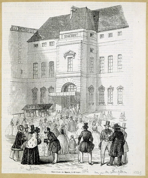 Opening of the Musee Royal (Musee du Louvre), March 15, 1843 - engraving, 19th century