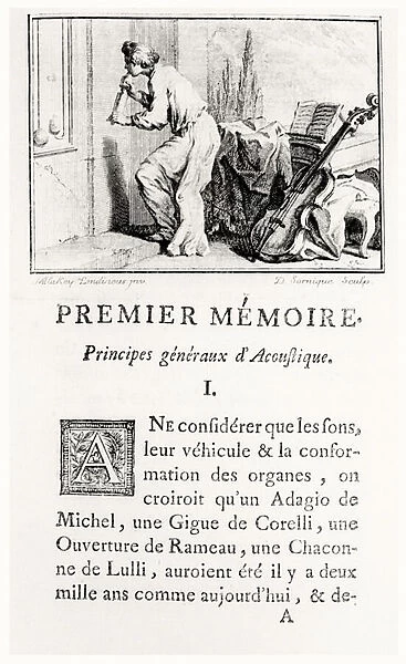Opening to Principes generaux d Accoustique, 1748 (engraving)