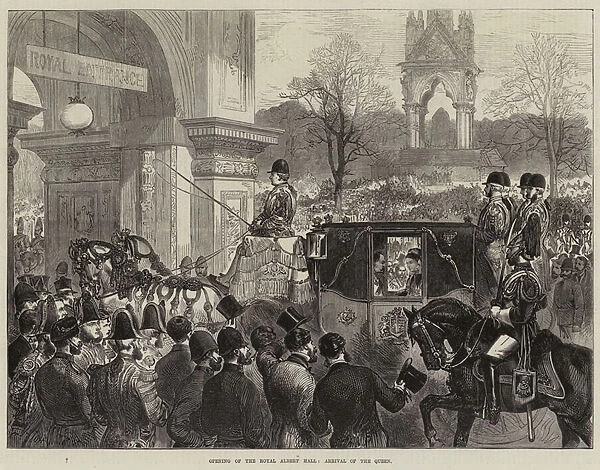 Opening of the Royal Albert Hall, Arrival of the Queen (engraving)
