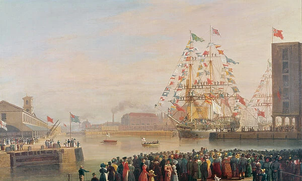 The Opening of St. Katherines Dock, 25th October 1828 (oil on canvas)