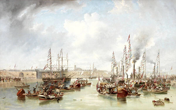 The Opening of Sunderland South Docks, 20 June, 1850 (oil on canvas)