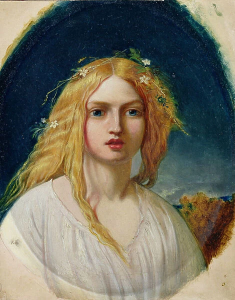 Ophelia or Evangeline (oil on panel)