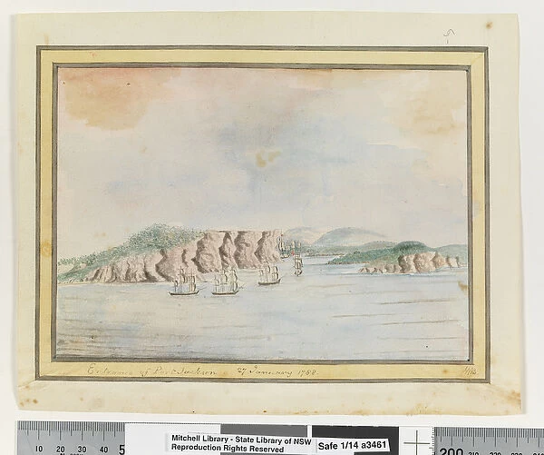 Opp. p. 65. Entrance of Port Jackson 27 Janury 1788, c. 1802 (w  /  c)