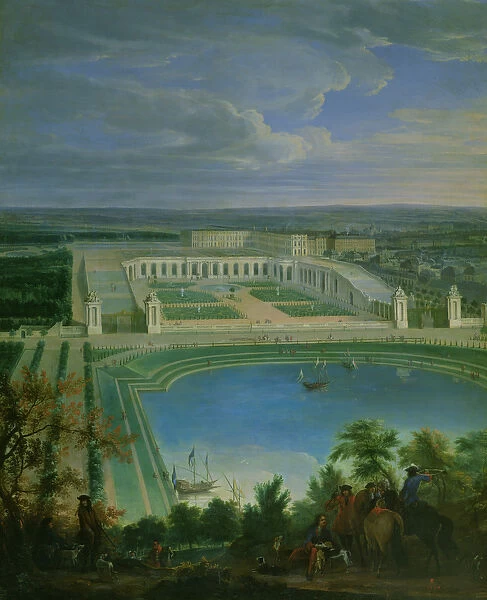 The Orangery and the Chateau at Versailles, 1696 (oil on canvas)