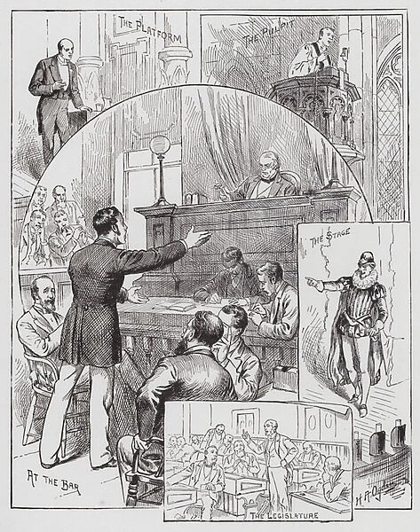 Oratory and Declamation (engraving)