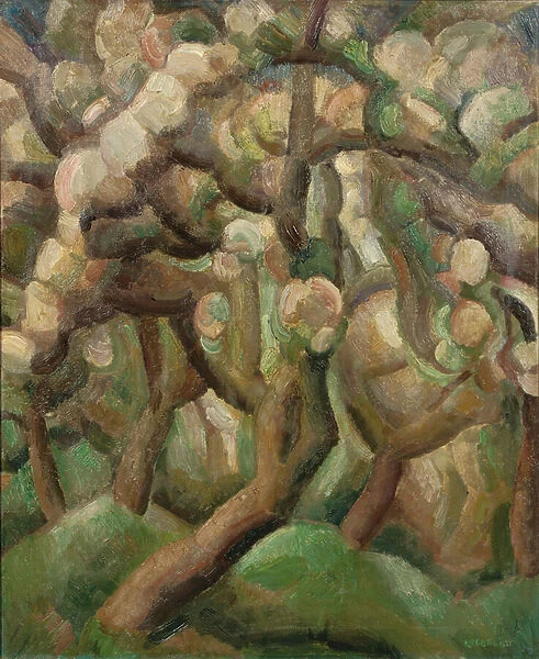 Orchard in Bloom, 1921 (oil on canvas)