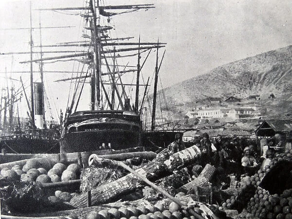 The Ordnance Wharf, Balaclava, 1855 (b  /  w photo)