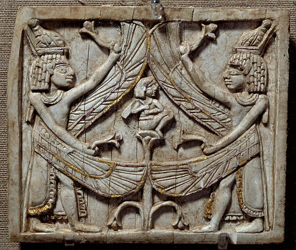 Oriental Antiquities: Birth of Horus. Low relief in Ivory