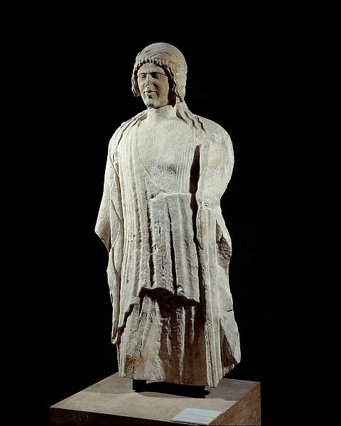 Oriental Antiquities: limestone statue of Apollo From the sanctuary of Malloura in Cyprus