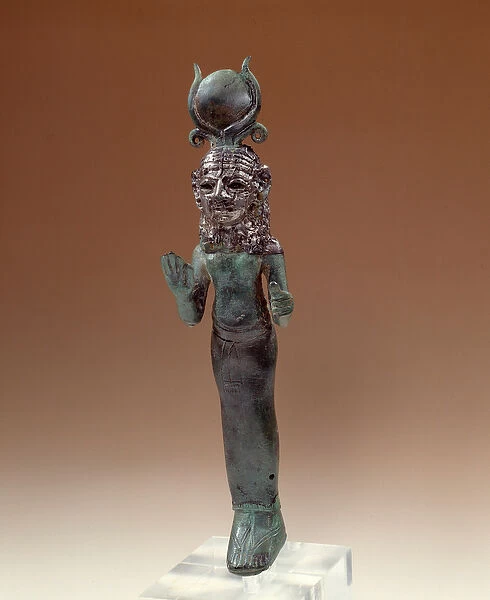 Oriental Antiquities: Phenician goddess. Statuette of bronze and silver. 700-600 BC