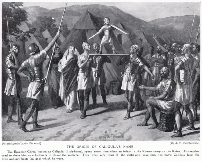 Framed Print : The origin of Caligulas name