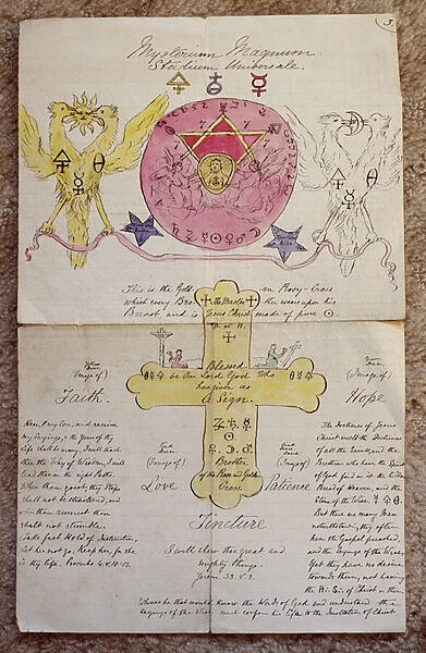 Original rough design for the Rose-croix lamen, 1888 (ink & w  /  c on paper)