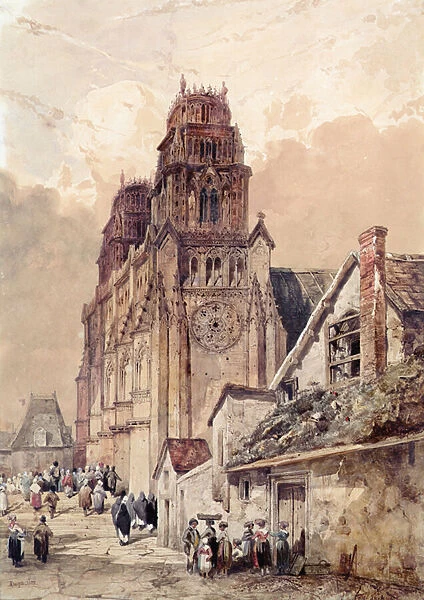 Orleans Cathedral, 1832 (w  /  c on paper)