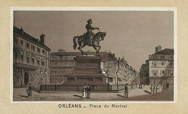 Orleans: Place du Martroi (litho)