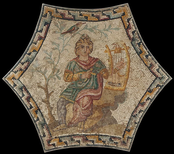 Orpheus - Antique Art - 3rd cen. AD - Mosaic - 97x97 - Szepmuveszeti Muzeum, Budapest