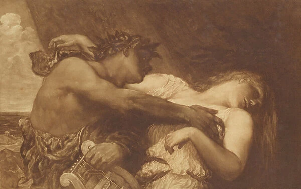 Orpheus and Eurydice, 1870-72 (mezzotint)