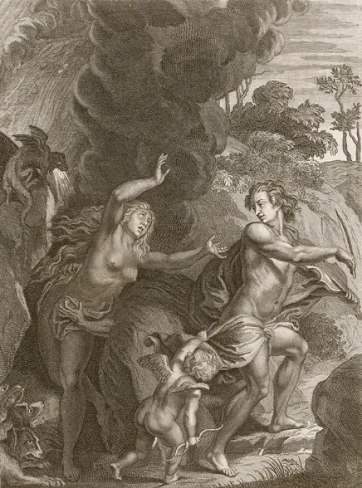 Framed Print : Orpheus, Leading Eurydice Out of Hell, Looks Back Upon her and Loses her Forever