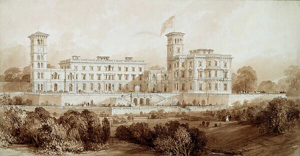 Osborne House, Isle of Wight (pencil and brown wash)