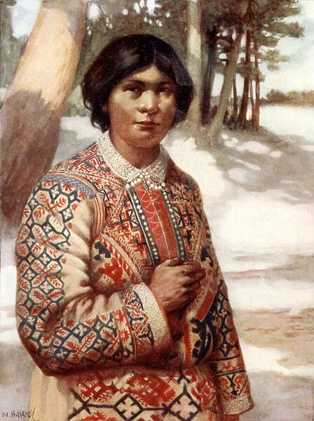 An Ostiak Woman, Siberia (colour litho)