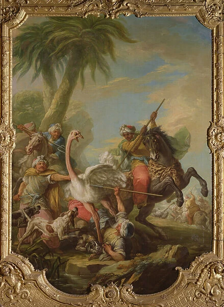 The Ostrich Hunt (oil on canvas)