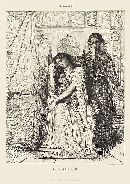 Othello Suite, No. 9 (Act 4, Scene 3), 1900 (etching on chine colle)