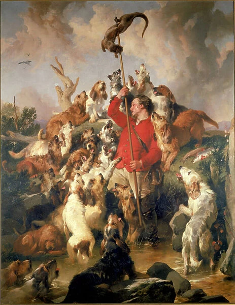 The Otter Speared, the Earl of Aberdeens Otterhounds, c. 1844 (oil on canvas)
