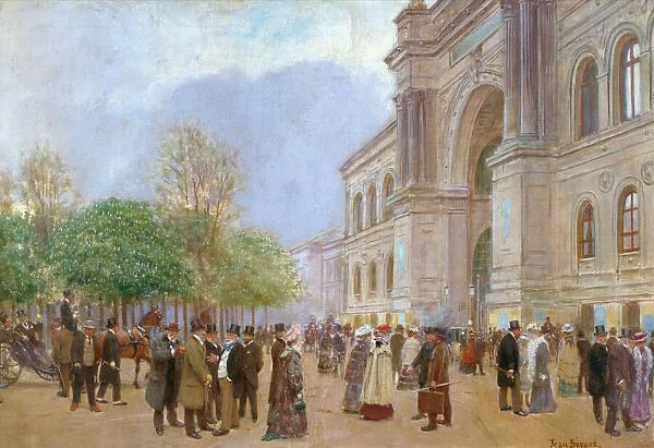 Outside the Palais de l Industrie (oil on canvas)
