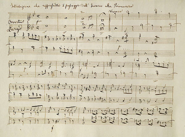 Ouverture from the score of Spring, from the oratorio The Seasons