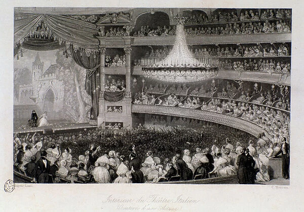 Ovation of an actor during a performance at the Theatre des Italians in Paris