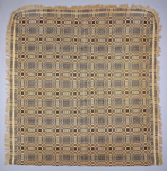Overshot coverlet, c.1830-1840 (wool)
