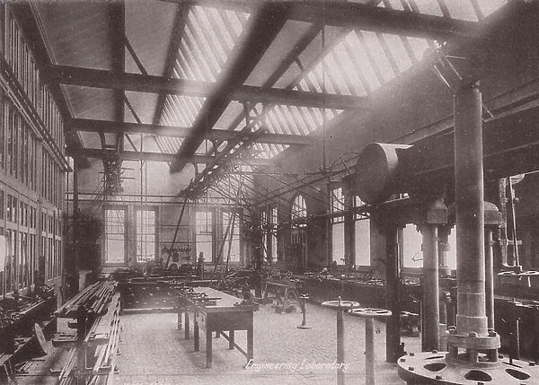 Owen's College, Manchester: Engineering Laboratory (b / w photo)