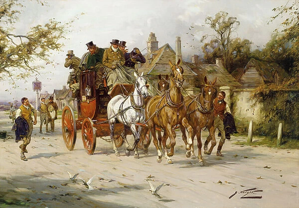 The Oxford to London Mail, (oil on canvas)