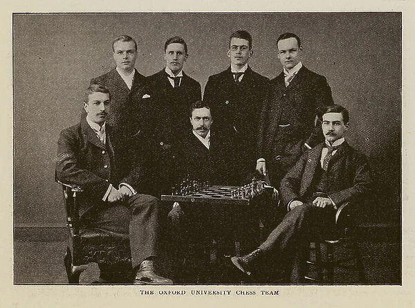 Oxford University chess team (b / w photo)