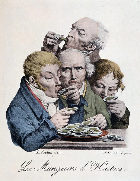 Oyster Eaters - by L. Boilly, 1824